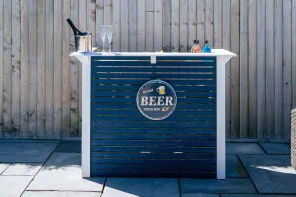 Waddington Garden Bar with 3 Shelves - Metal - L61.5 x W140 x H107 cm - Timber