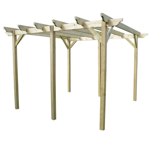 Garden Pergola 6 Posts - Wood - L480 x W600 x H270 cm - Light Green