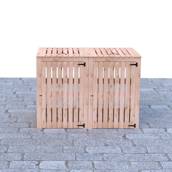 Wheelie Dip Treated Double Bin Store - L79 x W166 x H120 cm