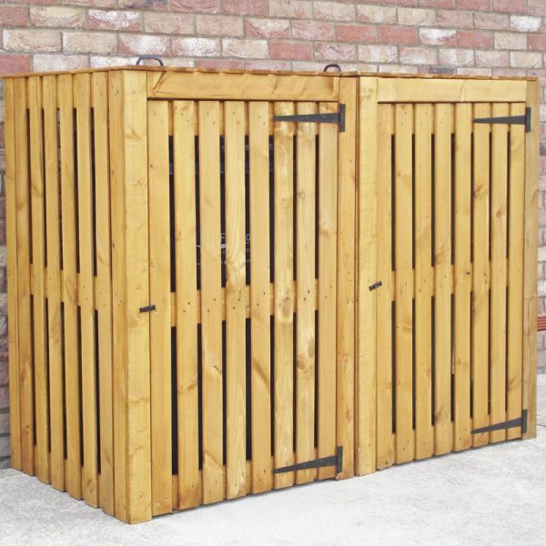 Wheelie 166 x 79 cm Dip Treated Double Bin Store