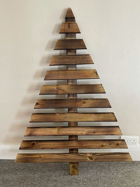 Decorative Wooden Christmas Tree - L5 x W70 x H90 cm