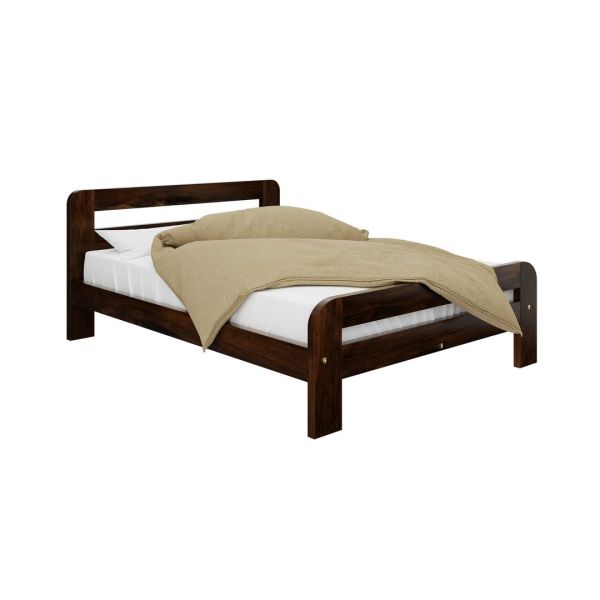 Super King Size Bed Frame - Wood - L207 x W188 x H80 cm - Walnut