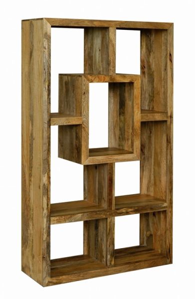 Yoga Straight 100 cm Wide Mango Bookcase - Mango Wood - L35 x W100 x H175 cm - Mango Light Finish