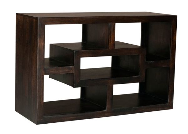 Yoga Straight TV Unit - Mango Wood - L40 x W110 x H70 cm - Dark Finish