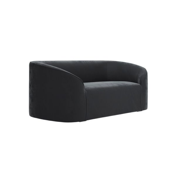 Zuma Indoor Sofa - Velvet - L91 x W173.5 x H72.5 cm - Black - Fully Assembled