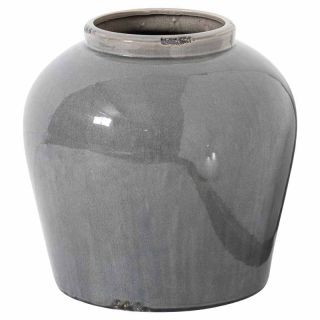 Garda Glazed Juniper Vase - Ceramic - L37 x W37 x H37 cm - Grey