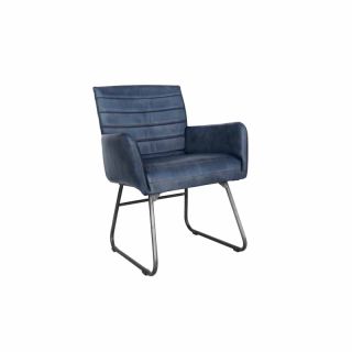 Chair - Leather/Iron - L62 x W62 x H84 cm - Blue