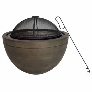 Callow County Delux Wood Firepit with Spark Guard, Poker, Barbeque grill - Firepit