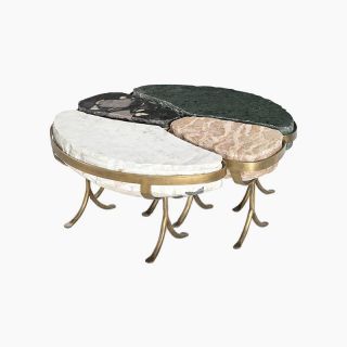 Perry Terrazzo Coffee Table (Set of 4) - Marble/Iron - Multicolour